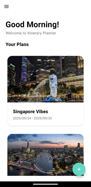 Screenshot 1 of Itinerary Planner