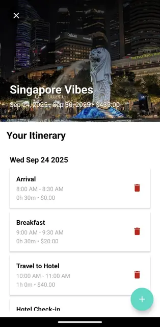 Screenshot 3 of Itinerary Planner