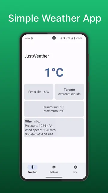 Screenshot 1 of JustWeather