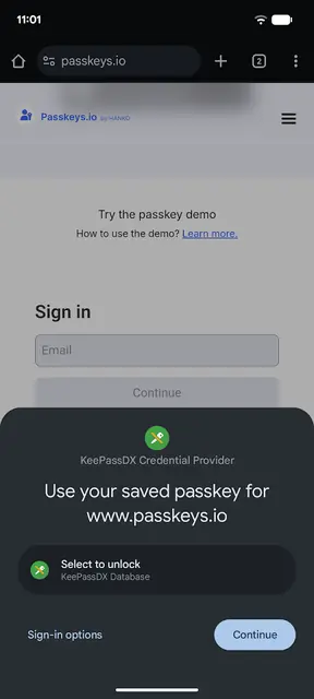 Screenshot 1 von KeePassDX