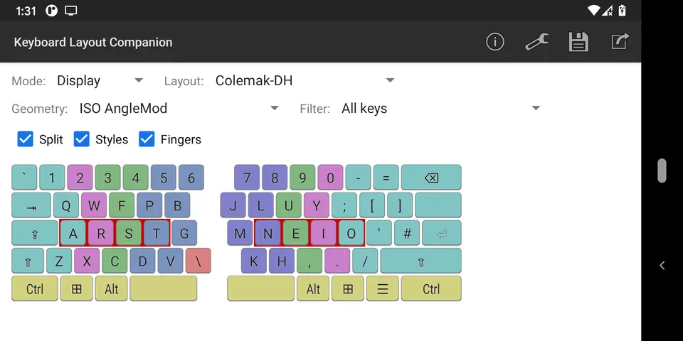 Screenshot 1 von Keyboard Layout Companion