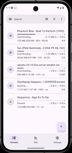 Screenshot 1 of LibreTorrent