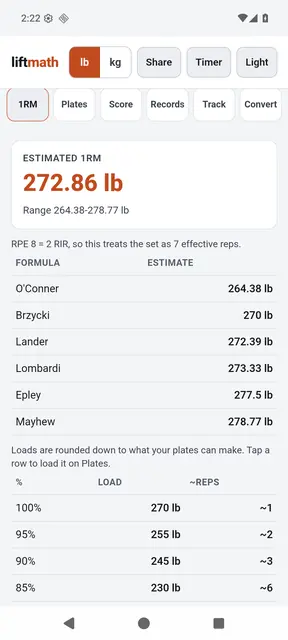 Screenshot 1 of liftmath