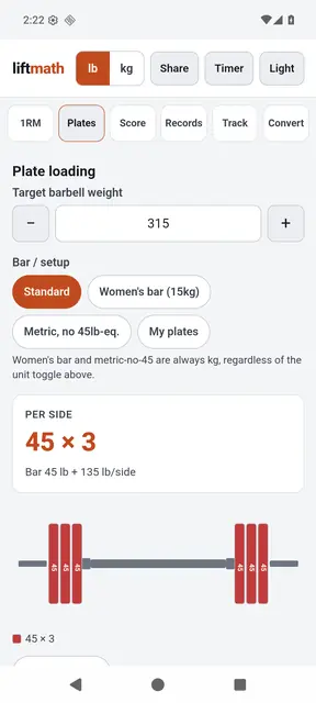 Screenshot 2 of liftmath