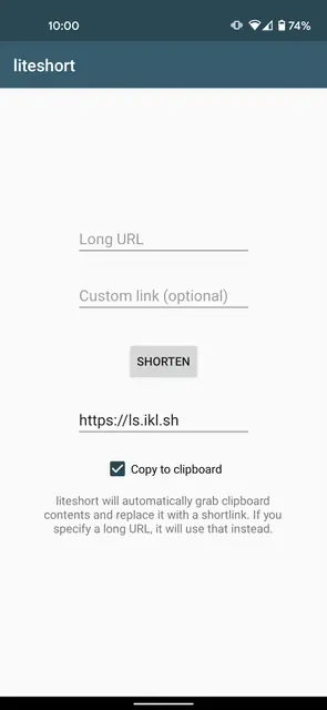 Screenshot 1 von liteshort