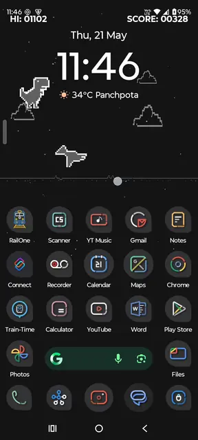 Screenshot 1 von Live Wallpaper Dino Game