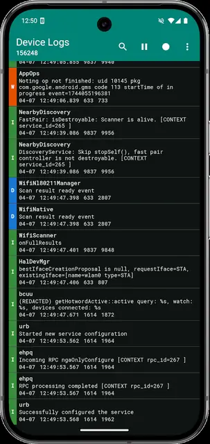 Screenshot 1 of Logcat Reader