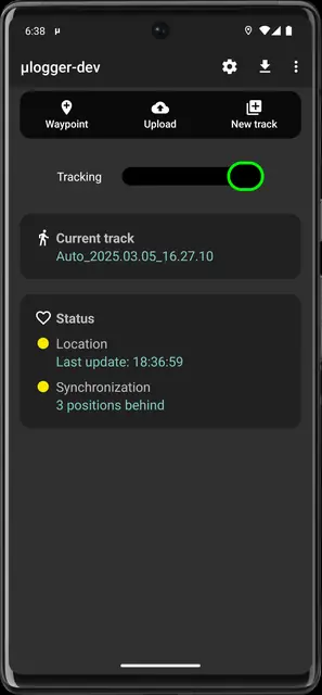 Screenshot 1 of μlogger