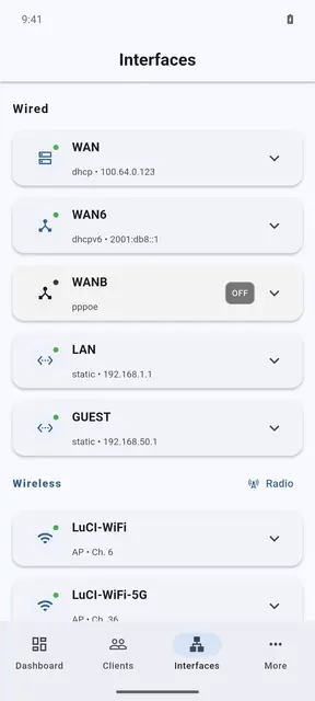 Screenshot 1 von LuCI Mobile