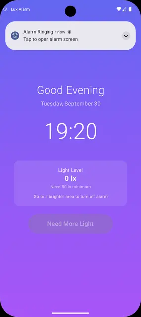 Screenshot 2 of Lux Alarm
