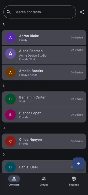Screenshot 1 of MA Contacts