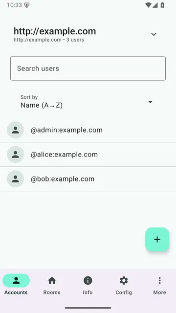 Screenshot 1 von Matrix Synapse Manager