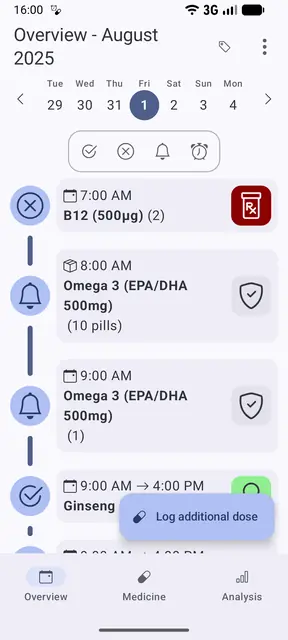 Screenshot 1 of MedTimer: Med & Pill Reminder