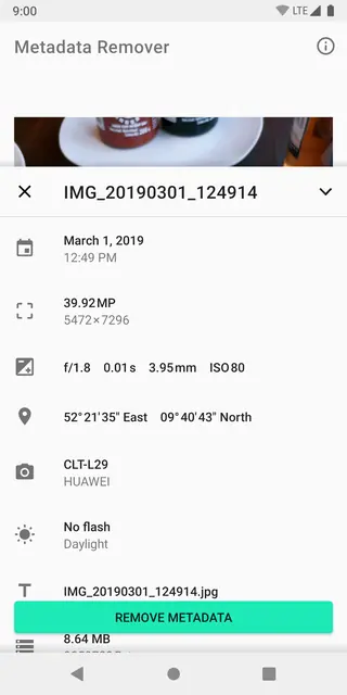Screenshot 2 of Metadata Remover