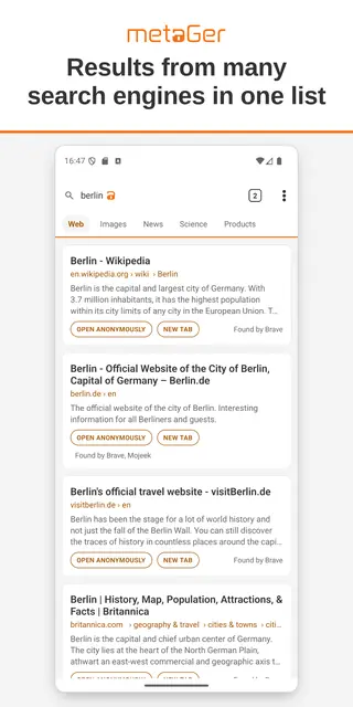 Screenshot 2 von MetaGer