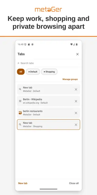 Screenshot 2 von MetaGer: Search & Browser