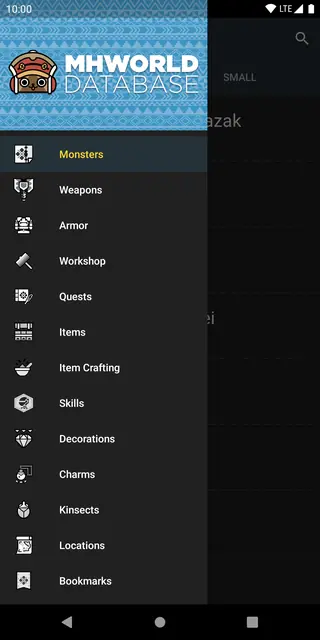 Screenshot 1 of MHWorld Database