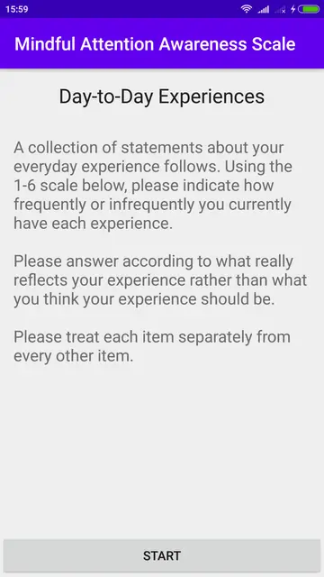 Screenshot 2 von Mindful Attention Awareness Scale