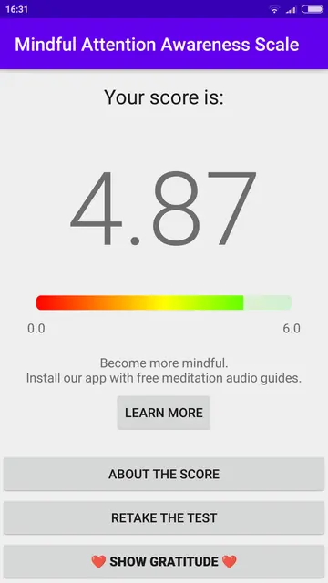 Screenshot 4 von Mindful Attention Awareness Scale
