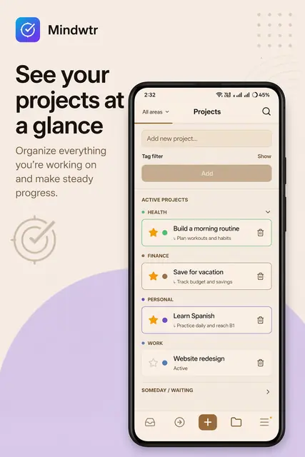 Screenshot 4 von Mindwtr - GTD Task Manager