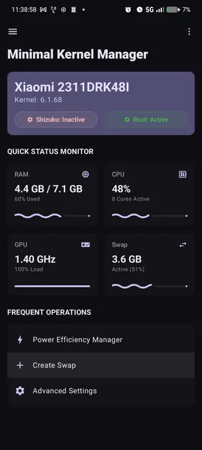 Screenshot 1 von Minimal Kernel Manager