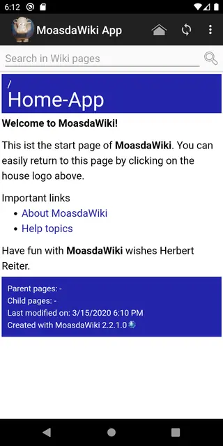 Screenshot 1 von MoasdaWiki