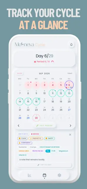 Screenshot 1 of Mooneva Cycle – Period Tracker
