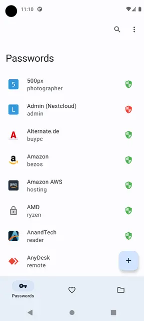 Screenshot 2 of Nextcloud Passwords