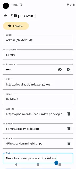 Screenshot 4 of Nextcloud Passwords