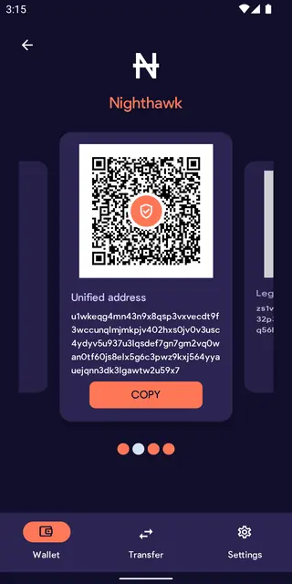 Screenshot 1 of Nighthawk Wallet