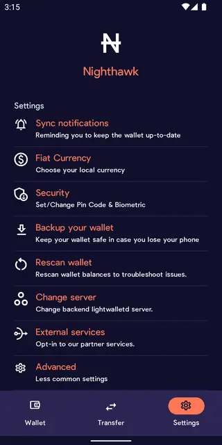 Screenshot 3 of Nighthawk Wallet