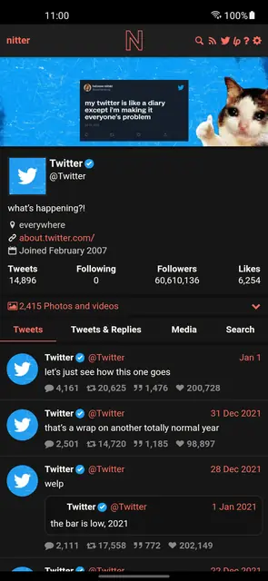 Screenshot 2 von Nitter for Android