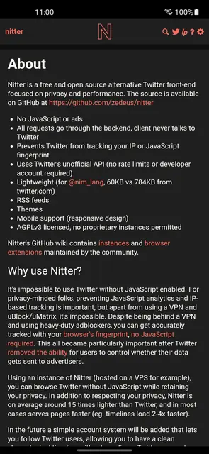 Screenshot 3 von Nitter for Android