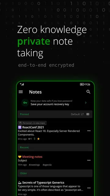 Screenshot 1 von Notesnook - Private notes app