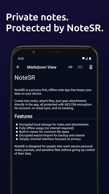 Screenshot 1 of NoteSR - Encrypted Notes