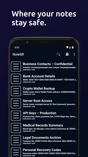 Screenshot 2 of NoteSR - Encrypted Notes