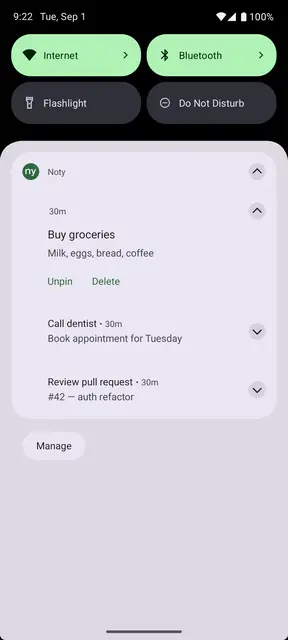 Screenshot 4 of Noty - Notes in Notification