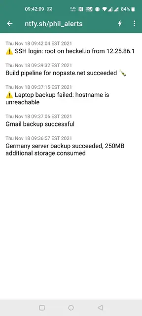 Screenshot 2 of ntfy - PUT/POST to your phone