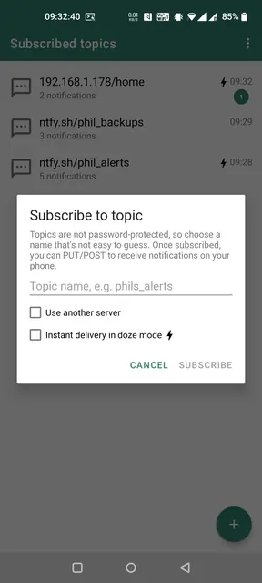 Screenshot 4 of ntfy - PUT/POST to your phone