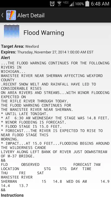 Screenshot 3 of NWS Weather Alerts Widget