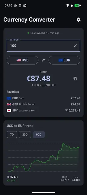 Screenshot 1 of Offline Currency Converter