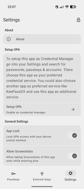 Screenshot 3 of Open Passkey Authenticator