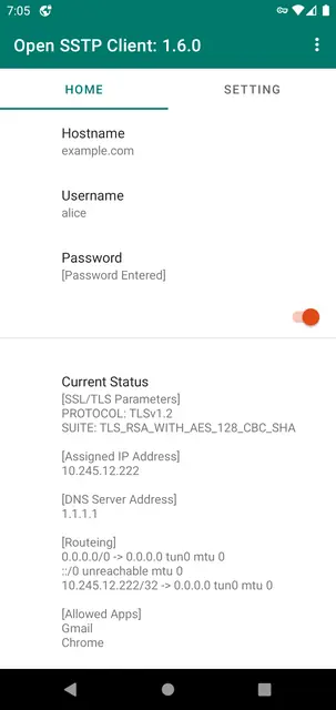 Screenshot 1 of Open SSTP Client
