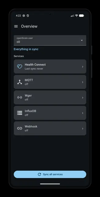 Screenshot 1 von openScale sync