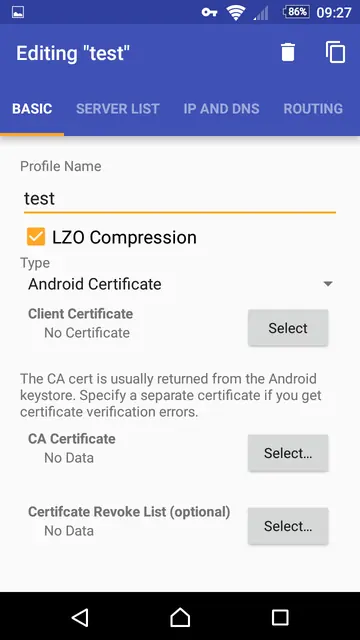 Screenshot 1 von OpenVPN for Android