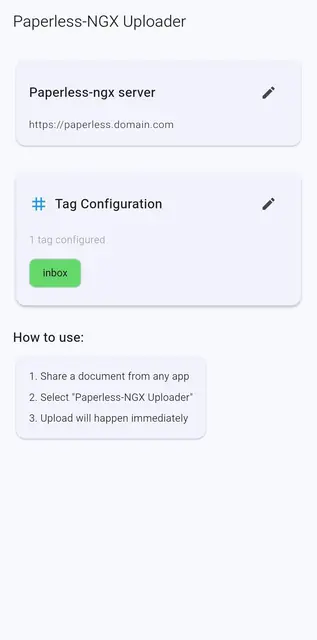 Screenshot 1 of Paperless NGX Uploader