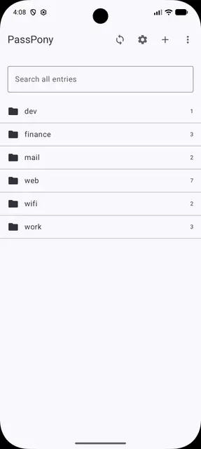 Screenshot 1 of PassPony: Git Password Manager