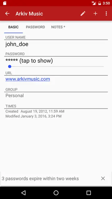Screenshot 4 of PasswdSafe