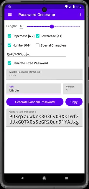Screenshot 1 of Password Generator