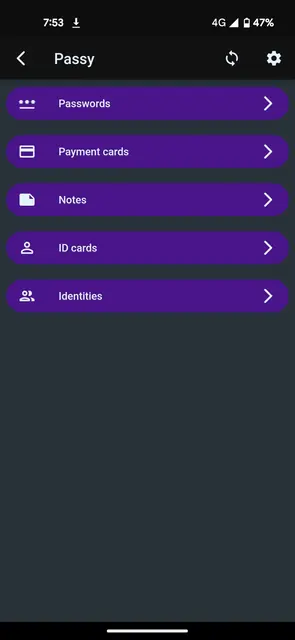 Screenshot 2 of Passy - cross-platform password manager